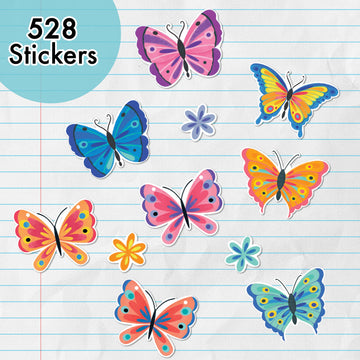 Designer Greetings 528 PCS Butterfly Stickers - Perfect for School
