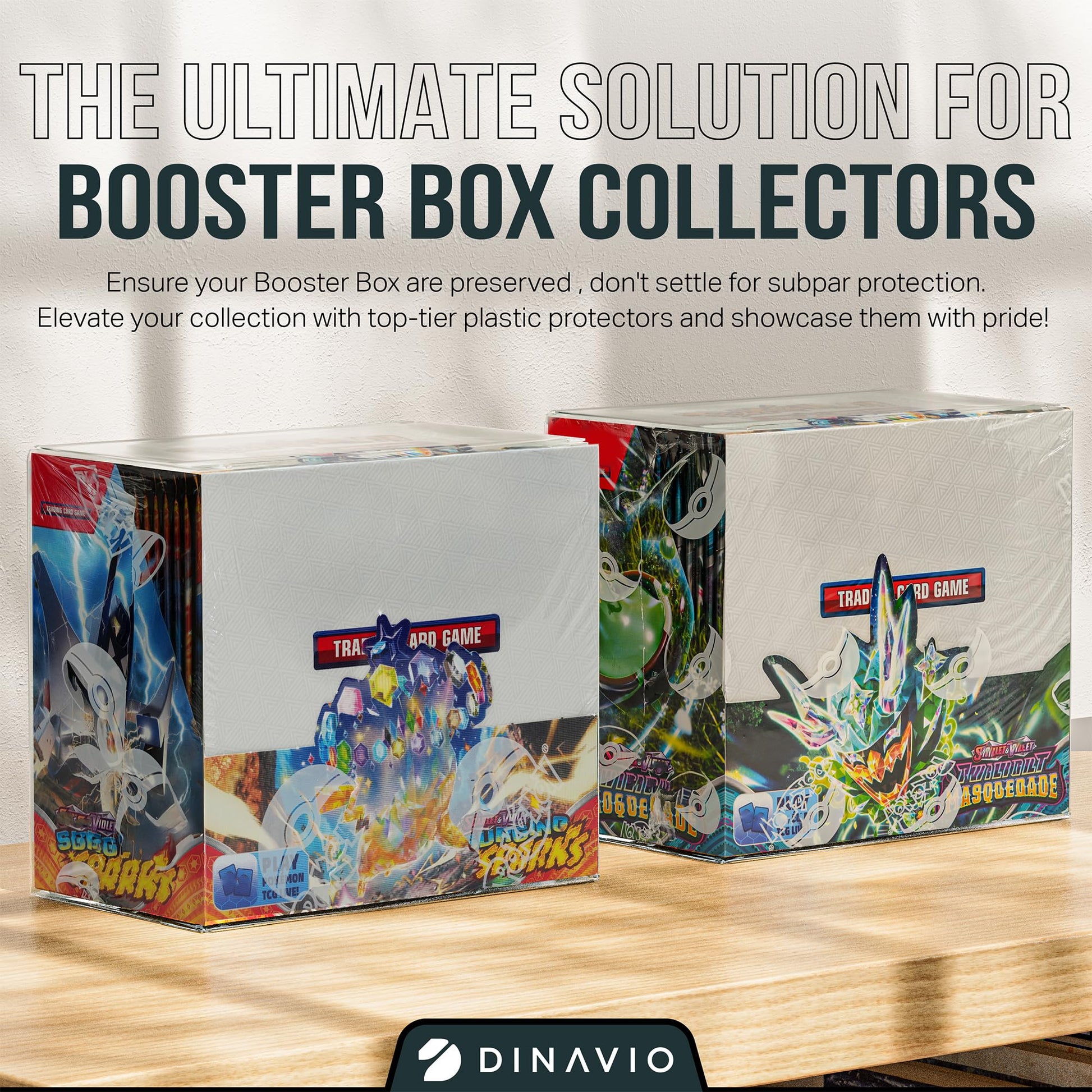 Dinavio Crafthouse Plastic PKMN Booster Box Protector 5 Pack - Booster Box Case Display Protectors - Compatible with English Modern PKMN Booster Boxes