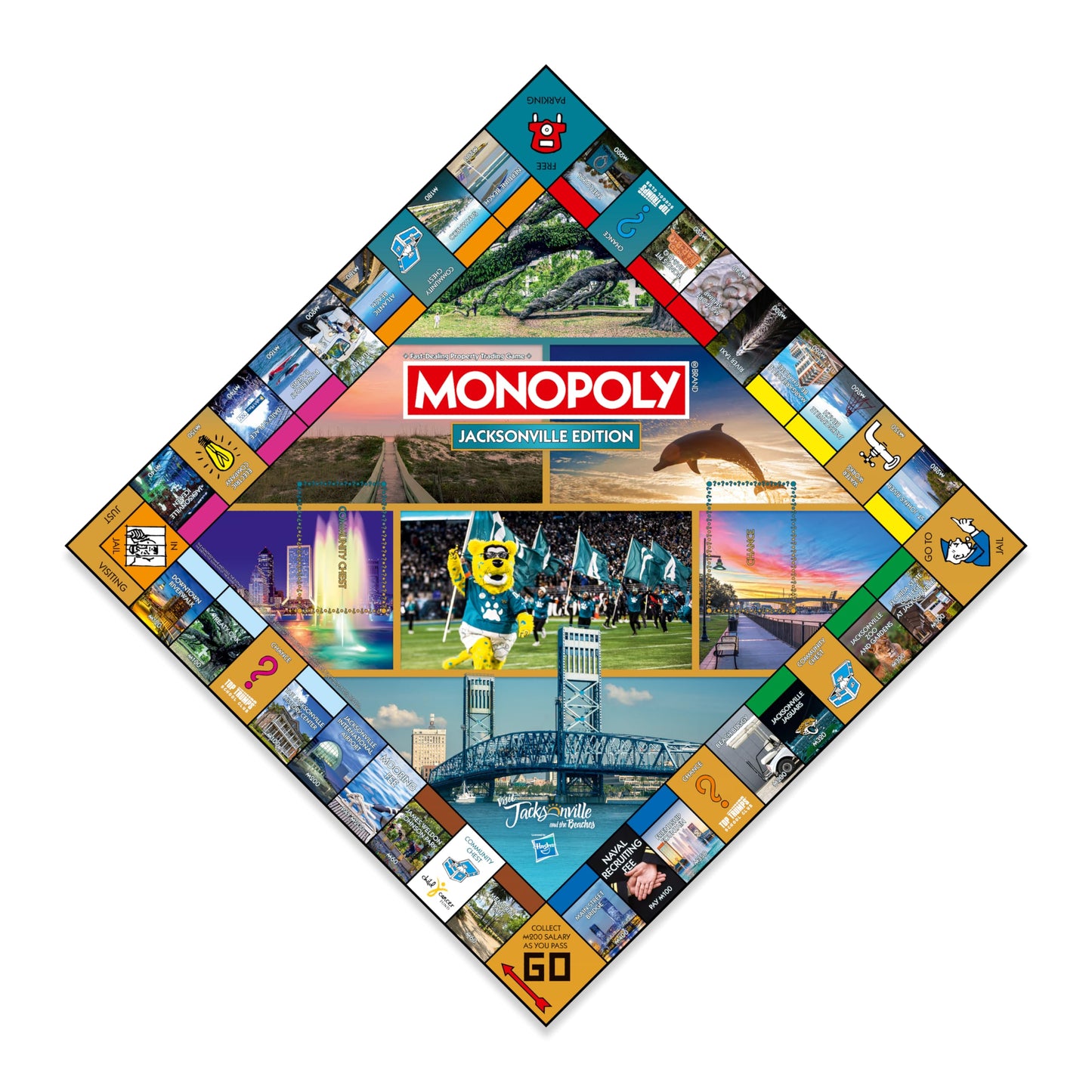 Monopoly Board Game - Jacksonville, FL Edition: 2-6 Players Family Board Games for Kids and Adults, Board Games for Kids 8 and Up, Ideal for Game