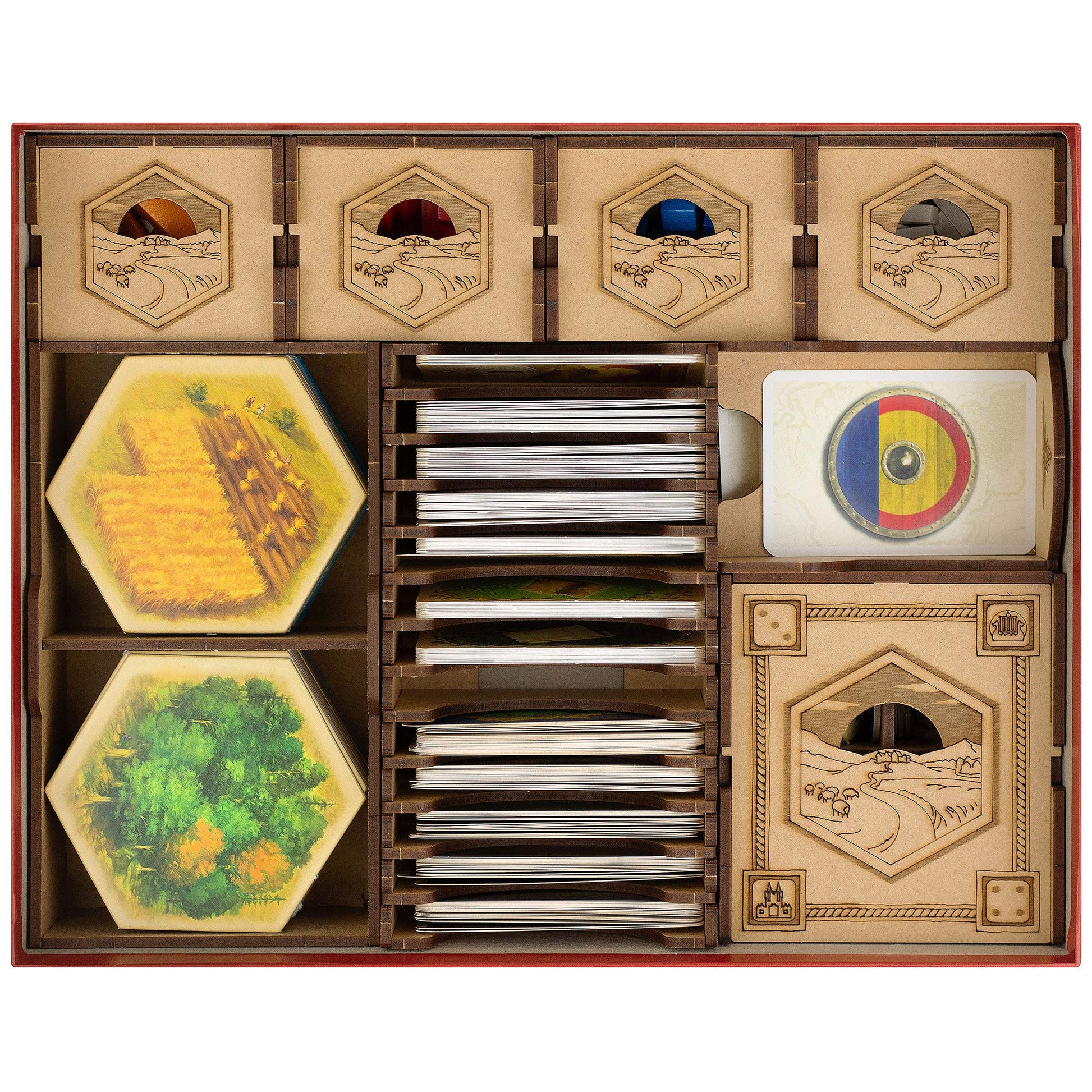 TowerRex Organizer Compatible with Catan Board Game and Cities and Knights, Seafarers Expansions, Storage Insert, Accessories Upgrade