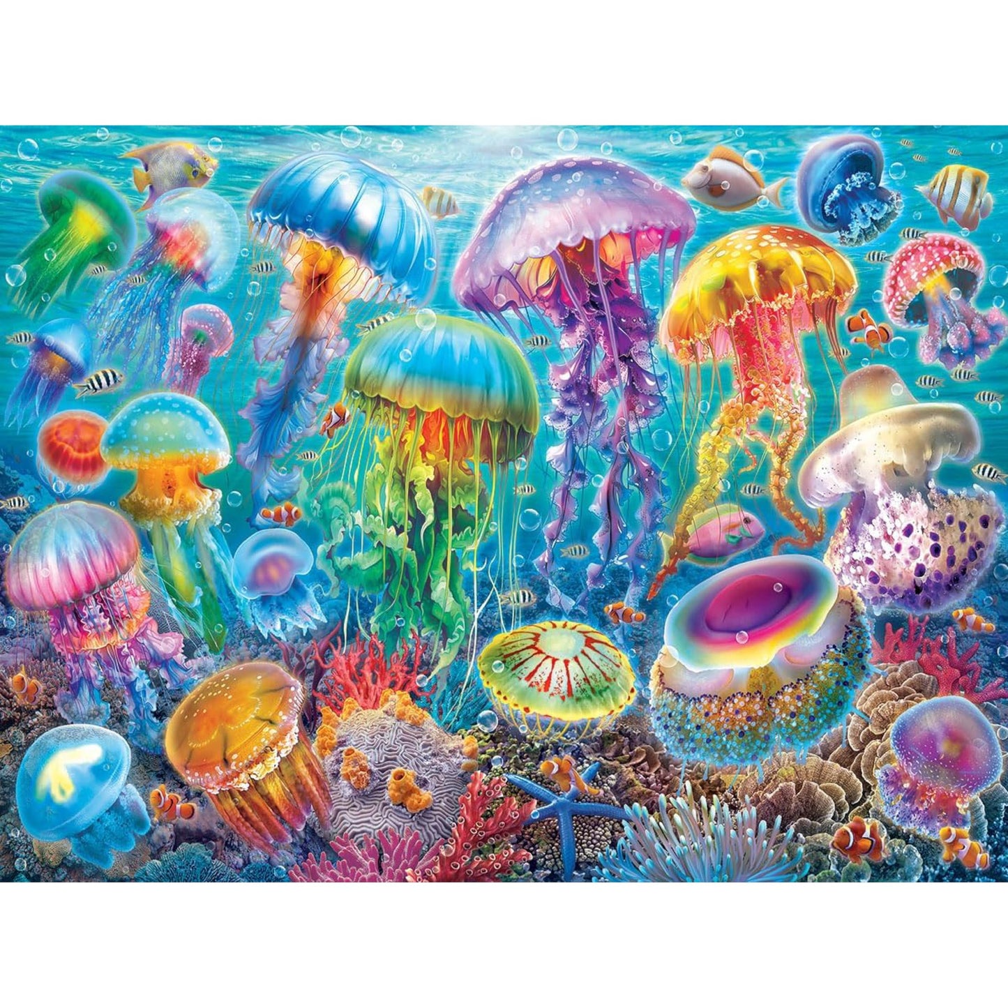 White Mountain 500 Piece Jigsaw Puzzle Beautiful Ocean Animal, Jellyfish