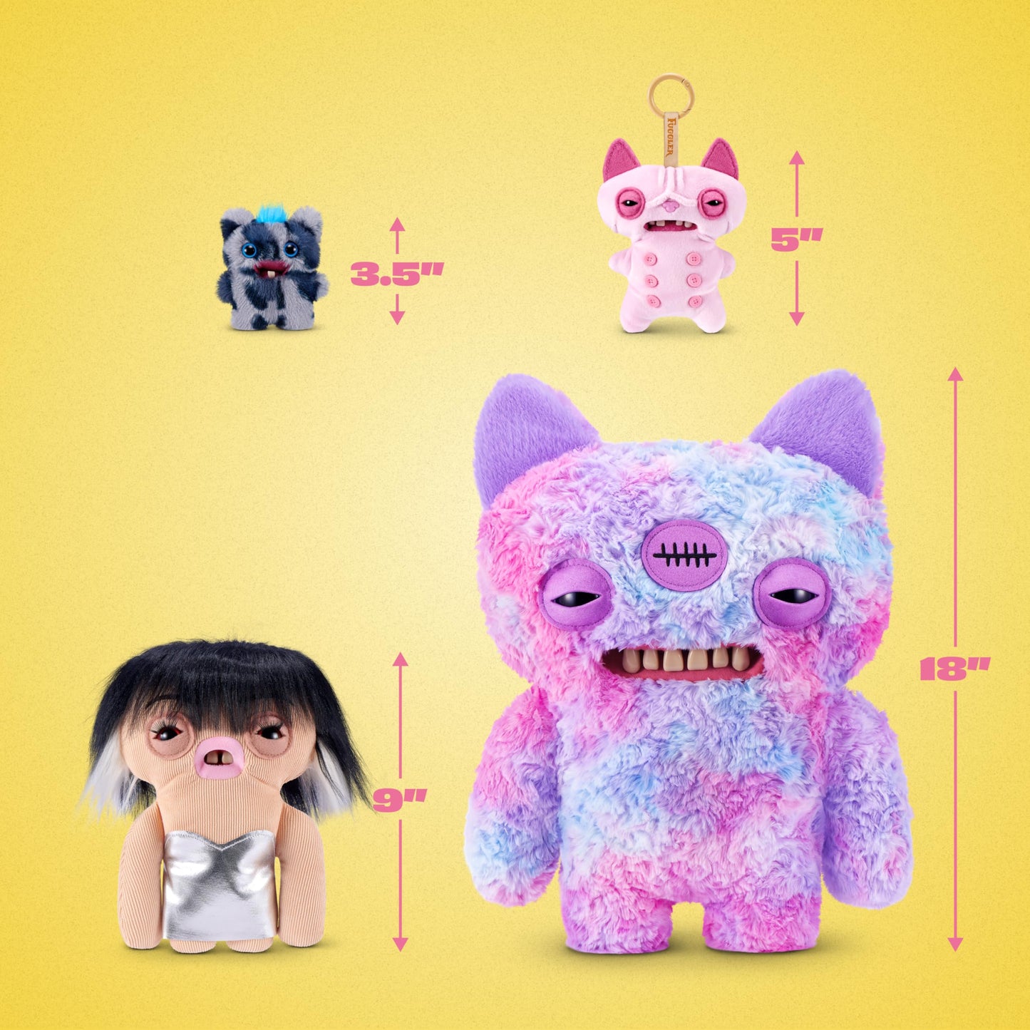 Fuggler Baby Fugg Screech Edition 3.5 Inch Plush Collectible Toy (8 Pack) by ZURU Featuring Funny Ugly Monster Design with Mischievous Details