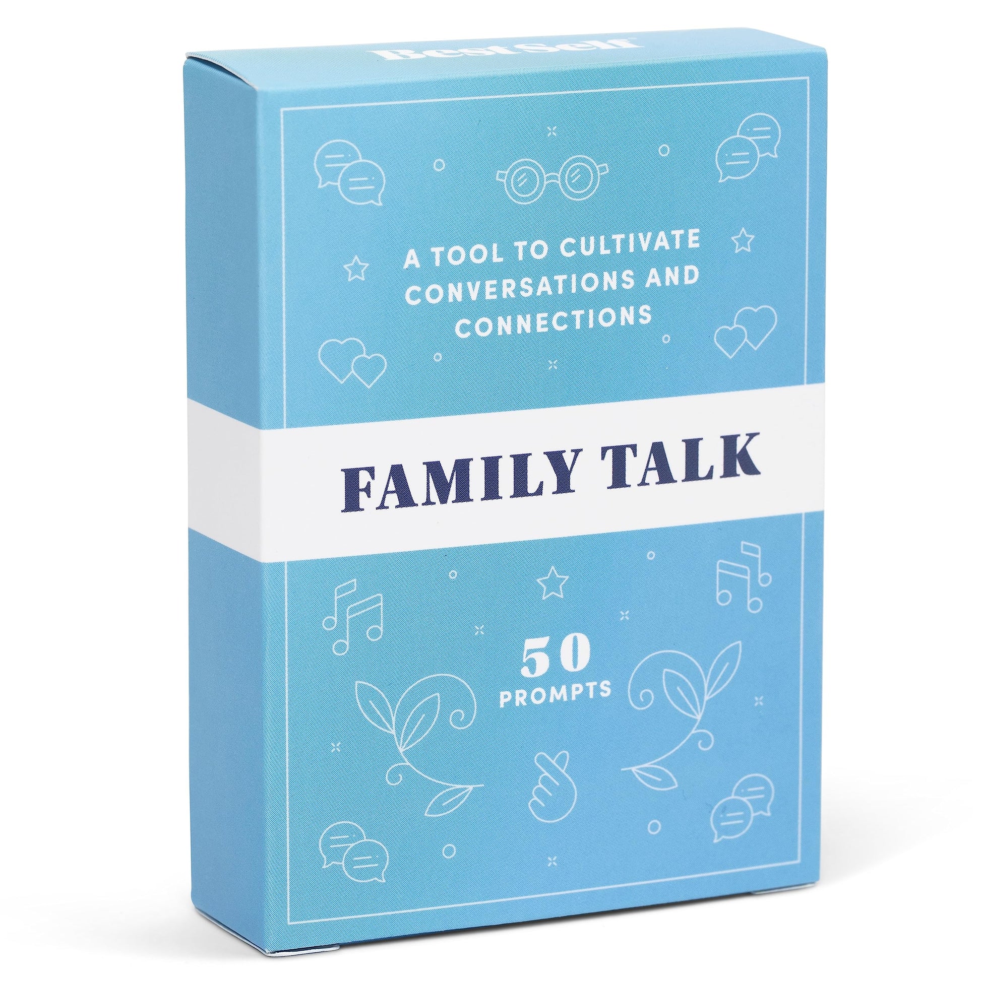 BestSelf Family Talk Deck - 50 Prompt Card Game for Family Game Night, Fun and Engaging Family Game for Kids and Adults, Perfect