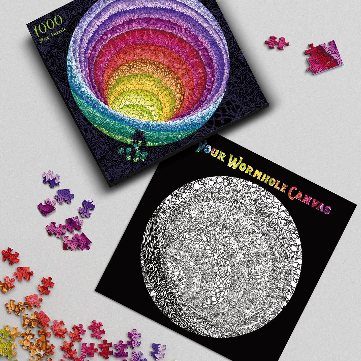 Antelope - 1000 Piece Rainbow Puzzle for Adults, Hue Wormhole Jigsaw Puzzles 1000 Pieces,1000 Piece Round Puzzles, Wormhole Puzzles, High Resolution