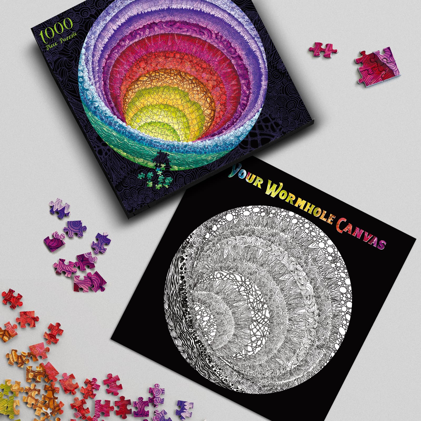 Antelope - 1000 Piece Rainbow Puzzle for Adults, Hue Wormhole Jigsaw Puzzles 1000 Pieces,1000 Piece Round Puzzles, Wormhole Puzzles, High Resolution