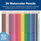 Faber-Castell Grip Watercolor EcoPencils | 24 Watercolor Pencil Set with Brush | Draw, Blend & Paint | Kids Art Set, Art Supplies for Kids | Beginner