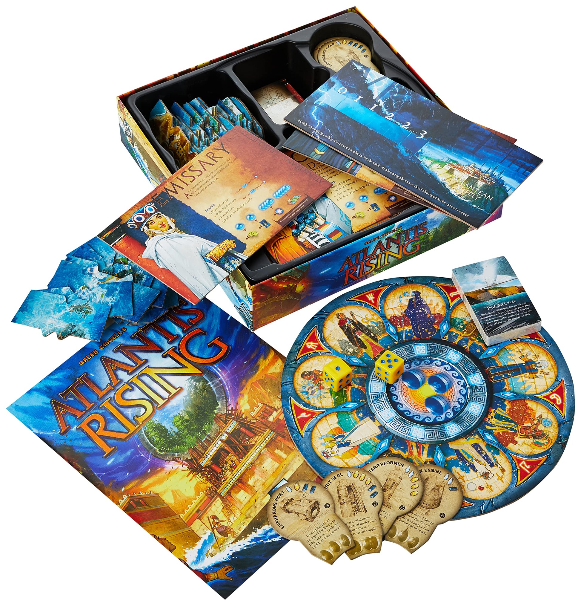 Atlantis Rising (2nd Edition) Standard Edition - Cooperative Worker Placement Board Game for 1-7 Players, 60-120 Minutes Gameplay, Strategy Game