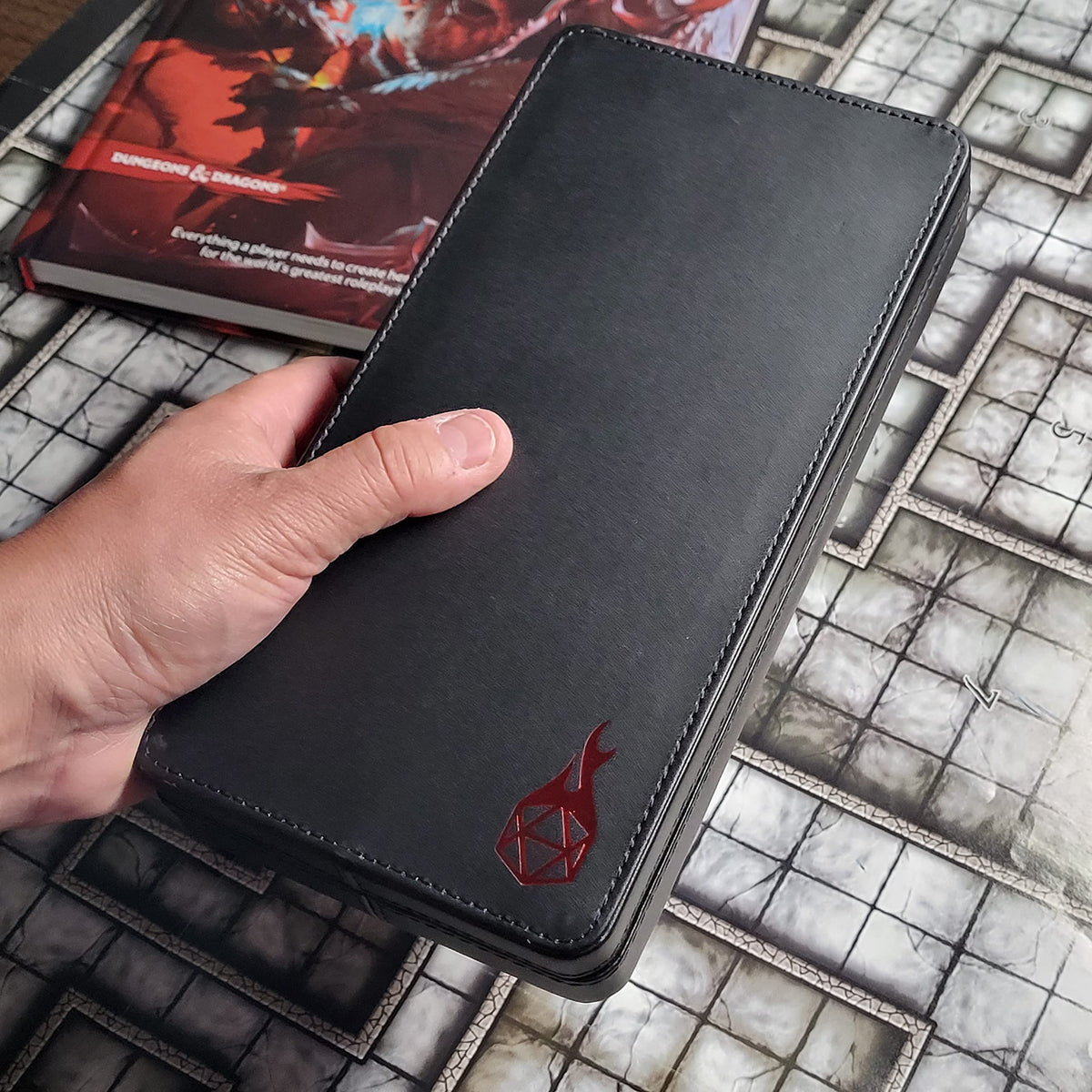 Forged Dice Co. Reliquary Large Divided Dice Case with Dice Tray for Polyhedral Dice Sets - 21 Felt-Lined Chambers - Magnetic Lid Closure - Metal Dice