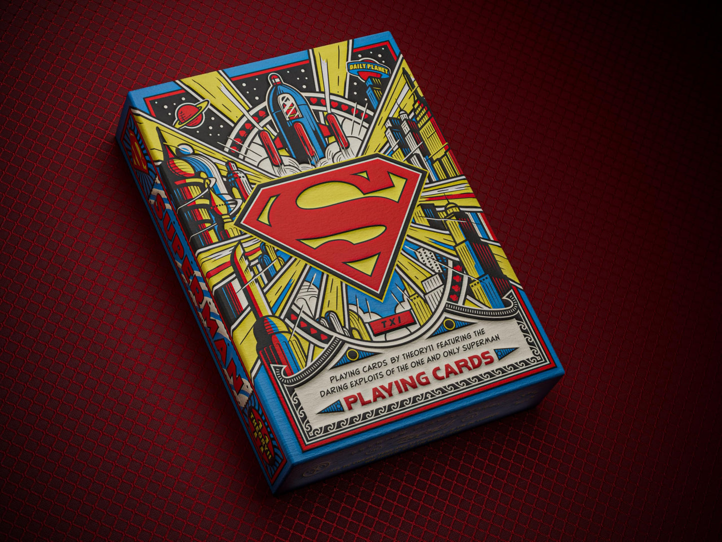 theory11 Superman Playing Cards - Golden Age DC Comics Poker Deck with Vintage Action Comics Art, Magic, Cardistry, Game Night Gift for Superman Fans