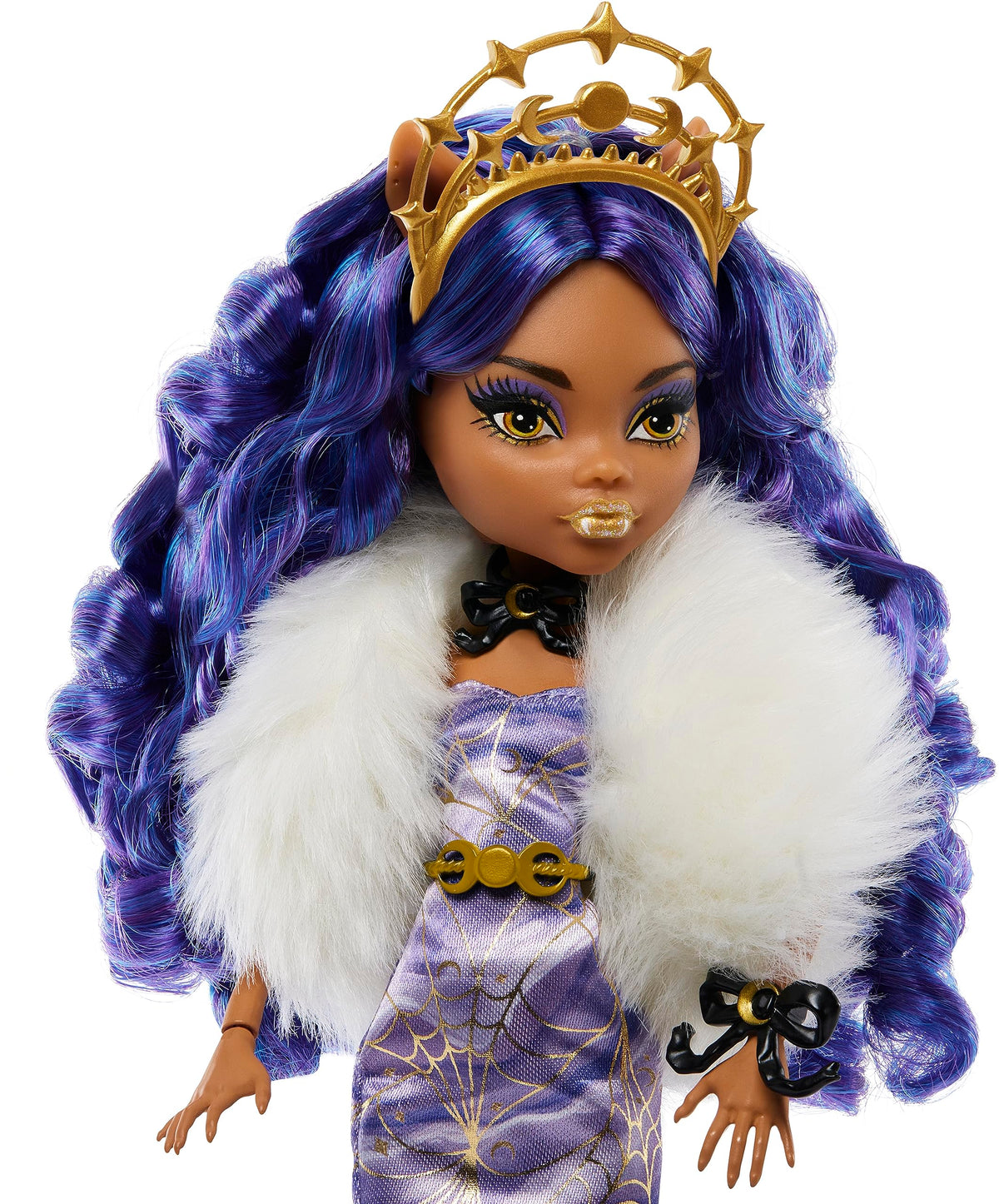 Monster High Howliday Winter Edition Doll, Clawdeen Wolf Collectible in ICY Lavender Gown with Furry Boa & Accessories
