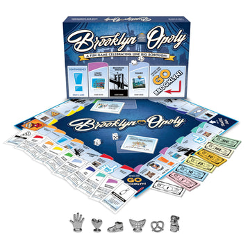 Late for The Sky Brooklyn-Opoly Board Game for Families - Borough Strategy Game Night, Ages 8+, 2-6 Players, Classic or 1-Hour Play