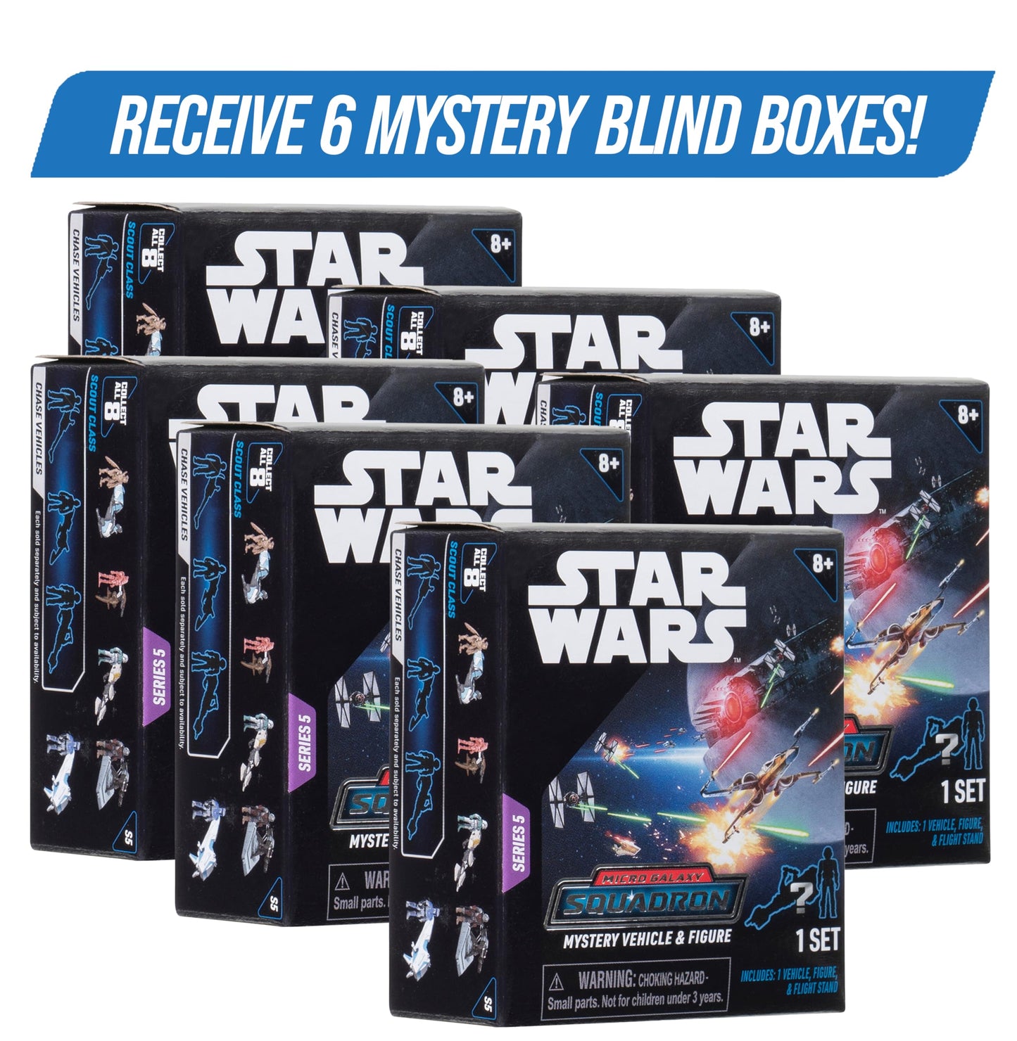 Star Wars Micro Galaxy Squadron Series 5 (6 Pack) Mystery Blind Box - Get Six 2.5" Vehicle or 1" Mini Figure - Officially Licensed - Authentic