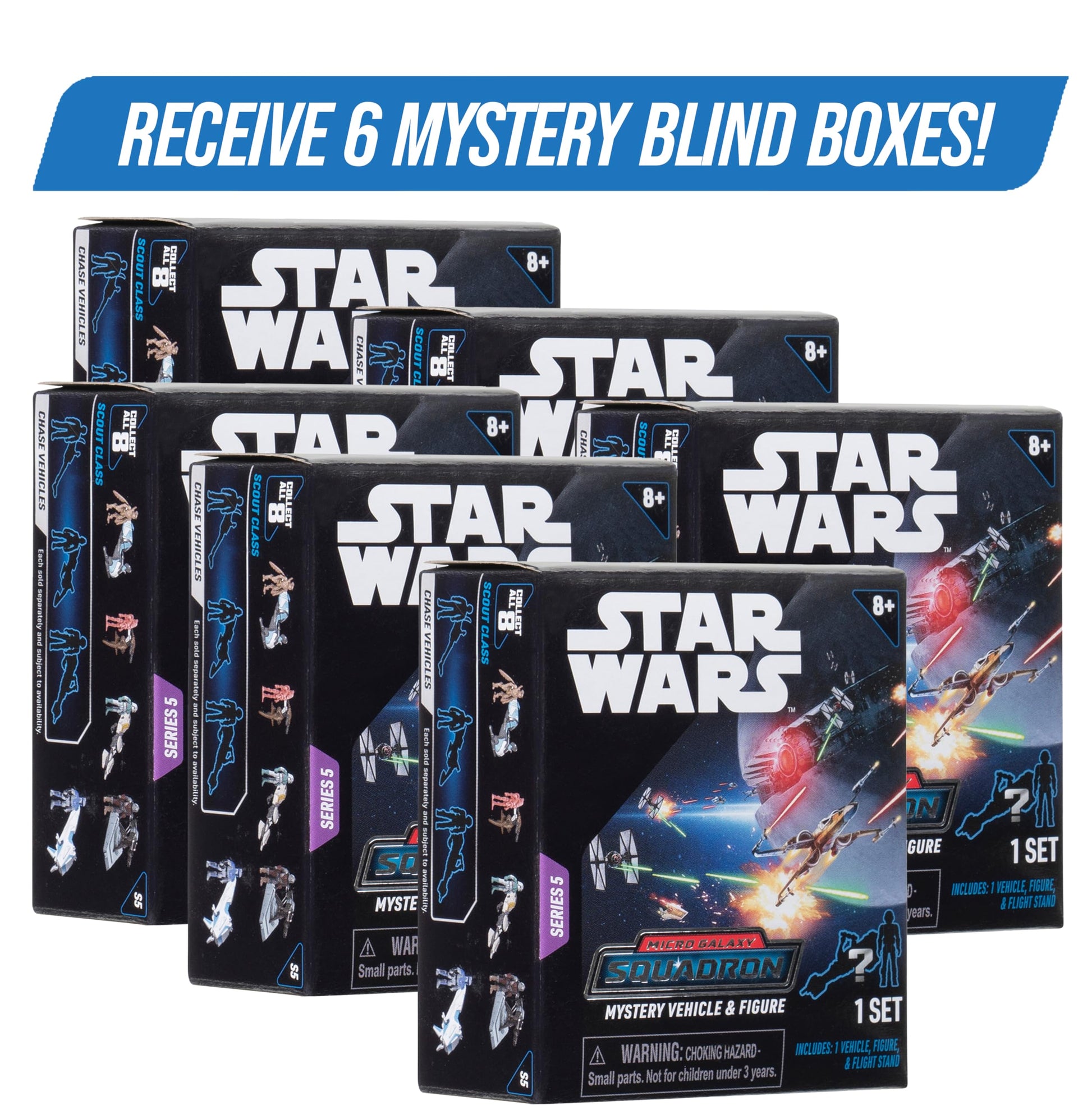 Star Wars Micro Galaxy Squadron Series 5 (6 Pack) Mystery Blind Box - Get Six 2.5" Vehicle or 1" Mini Figure - Officially Licensed - Authentic