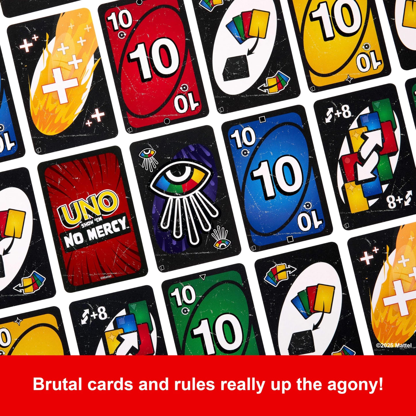 Mattel Games UNO Show ‘em No Mercy Expansion Pack with Extra Cards, Coins, Special Rules & Tougher Penalties for Kid, Adult & Family Nights