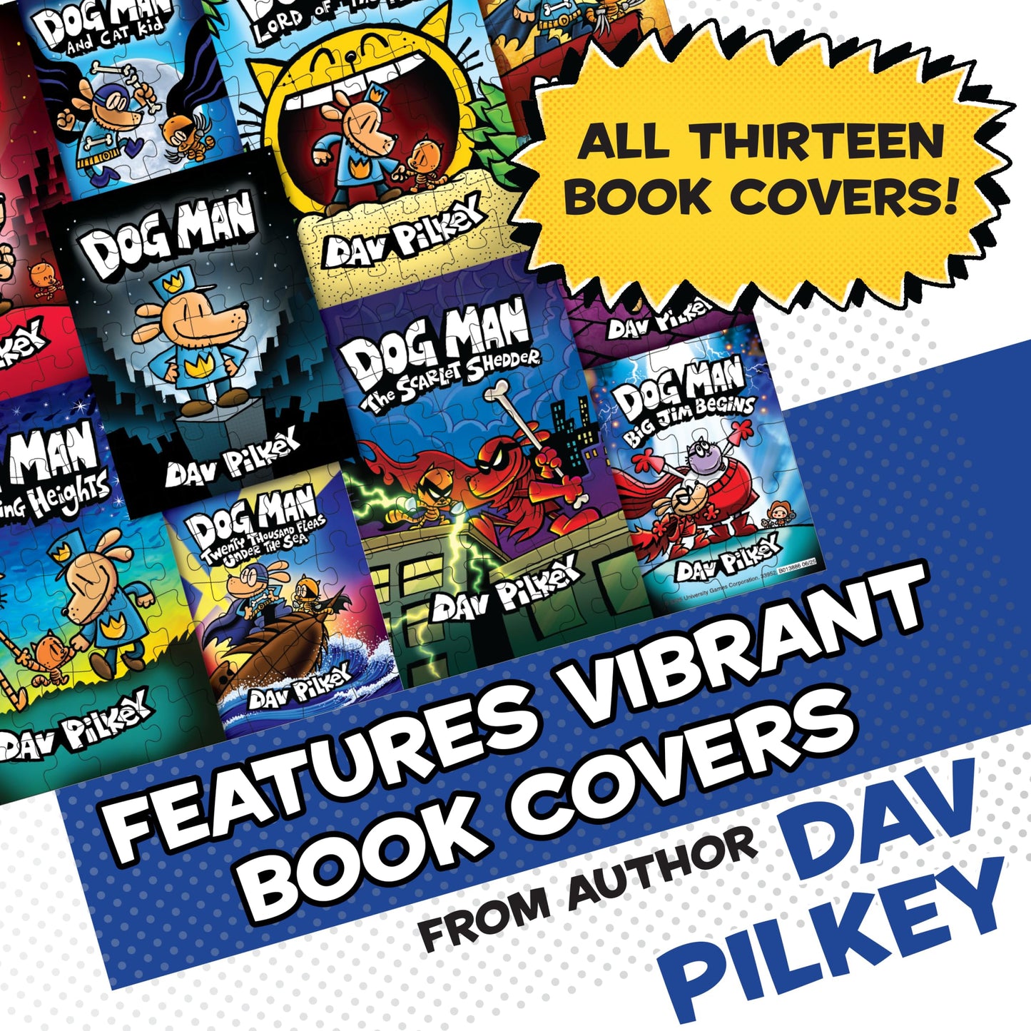 Dog Man 300-Piece Jigsaw Puzzle, Book Cover Art for Kids, Ages 8+