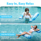 SLOOSH 2 Packs Tropical Leaves Hammock Pool Floats Adults, 4-in-1 Multi-Purpose Inflatable Pool Floats PVC Water Hammock Lounge Floaties (Blue&Pink)