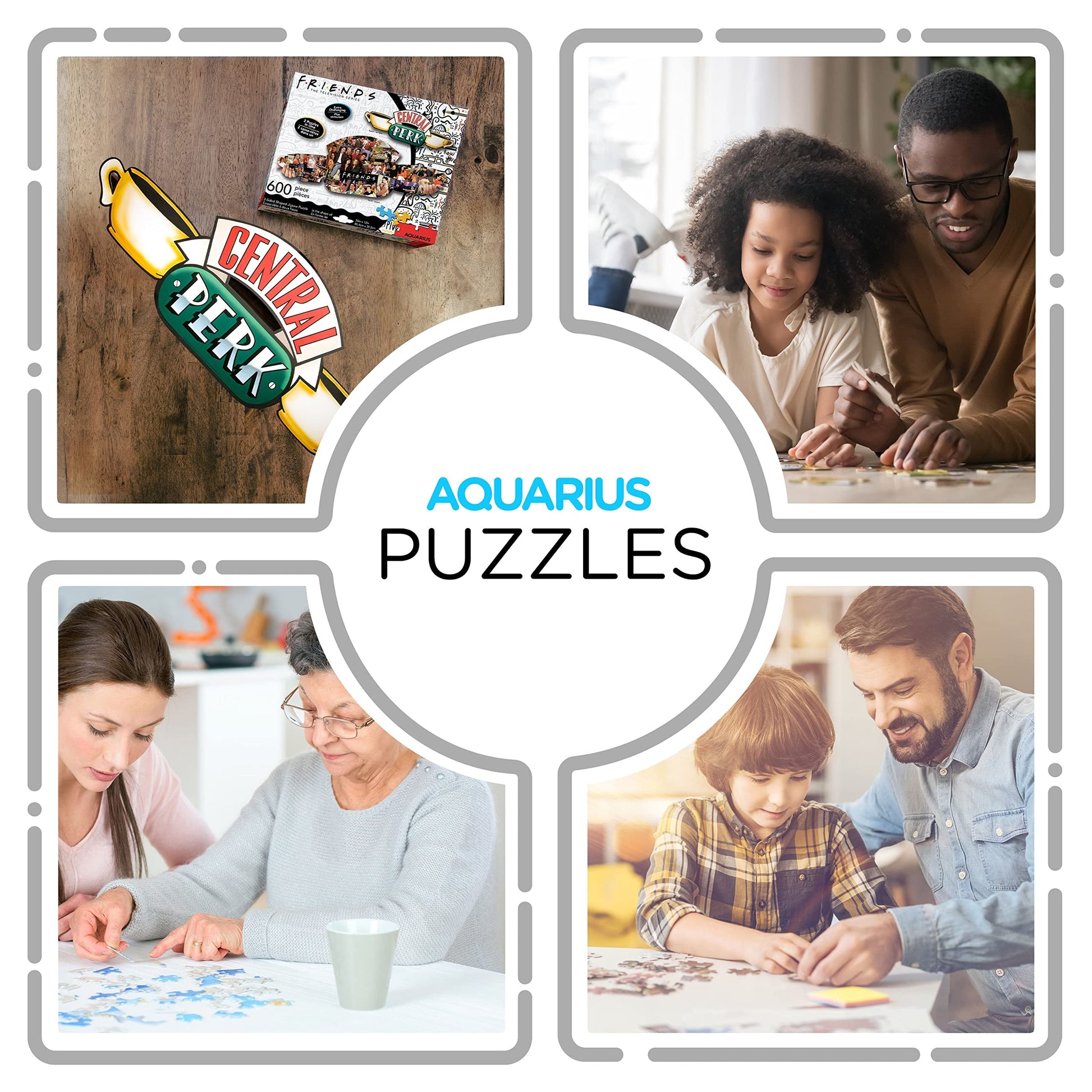 AQUARIUS Friends Central Perk Puzzle (2-Sided Shaped 600 Piece Jigsaw Puzzle) - Glare Free - Precision Fit - Officially Licensed Friends TV Show