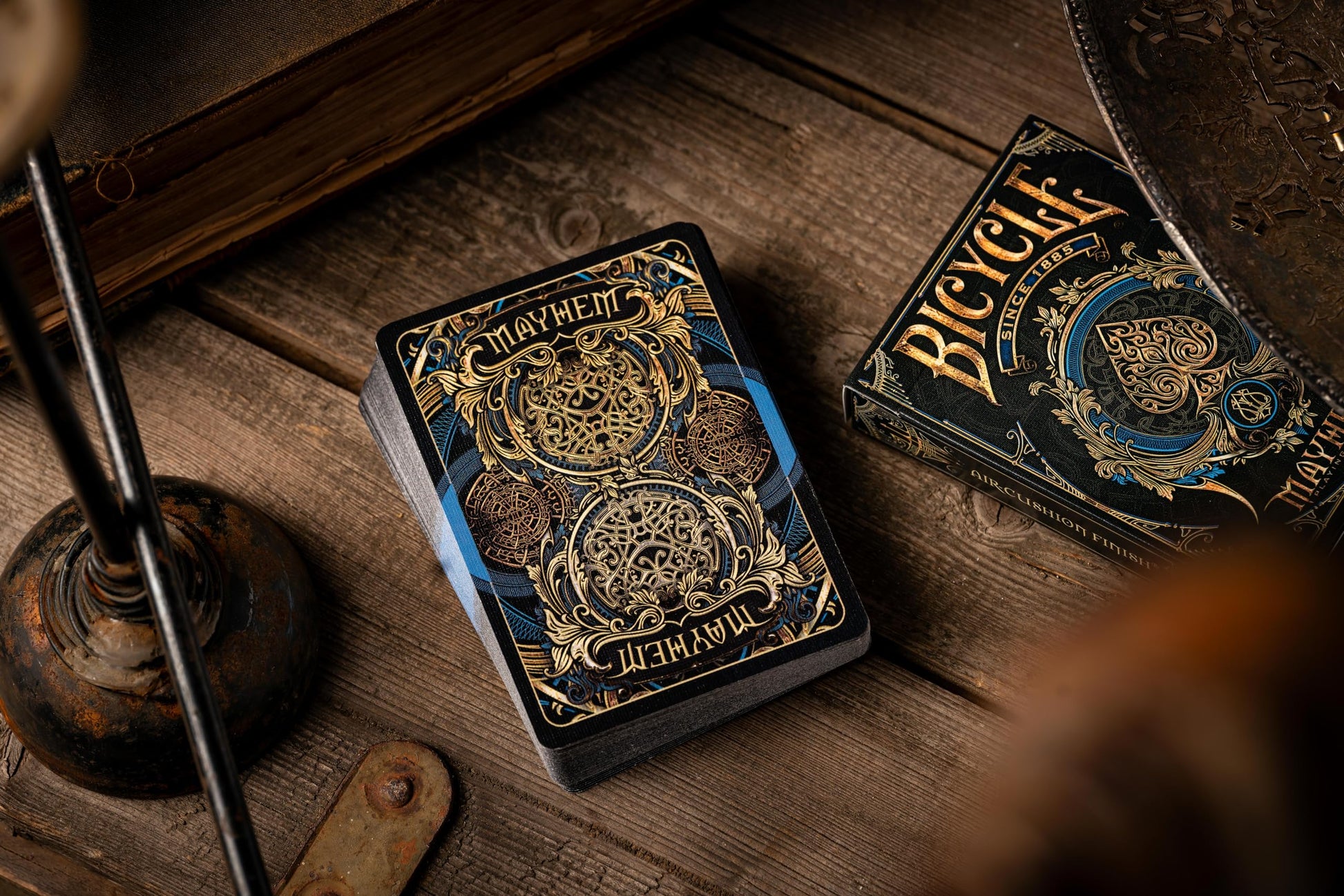 Bicycle Mayhem Blue Playing Cards Deck Poker Size Gift Item Adult Cool Theme