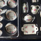 1/12 Scale Lot 42 Dollhouse Miniatures Chinese Peony Flower Porcelain Set; Doll House Soup Tureens Bowls vases Set