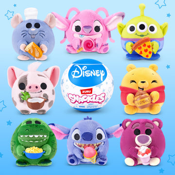 Snackles Disney 5-Inch Plush Toy 2 Pack by ZURU - Ultra-Soft Mini Stuffed Animal with Snack Accessory, Collectible Cuddly Plush for Kids, Tweens,