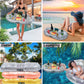 POZA Inflatable Silver Floating Cooler - Luxurious Drink Holder Filled with Sparkly Confetti, Premium Party Float with 8 Holders, Serving Bar