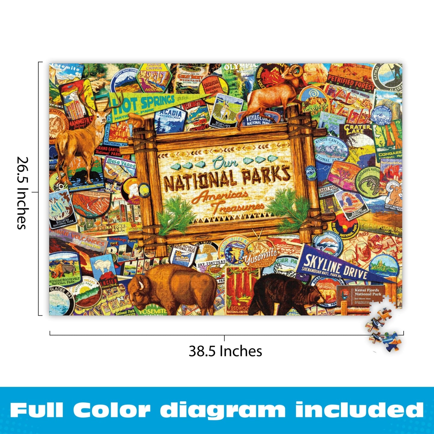 Buffalo Games - Our National Parks Collage - 2000 Piece Puzzle for Adults