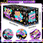 AHLIISSU 6Ft 90’s Party Tablecloth, 72'' x 30'' 1990s Theme Hip Hop Party Birthday Table Cover for ack to 90s Party Decorations Supplies