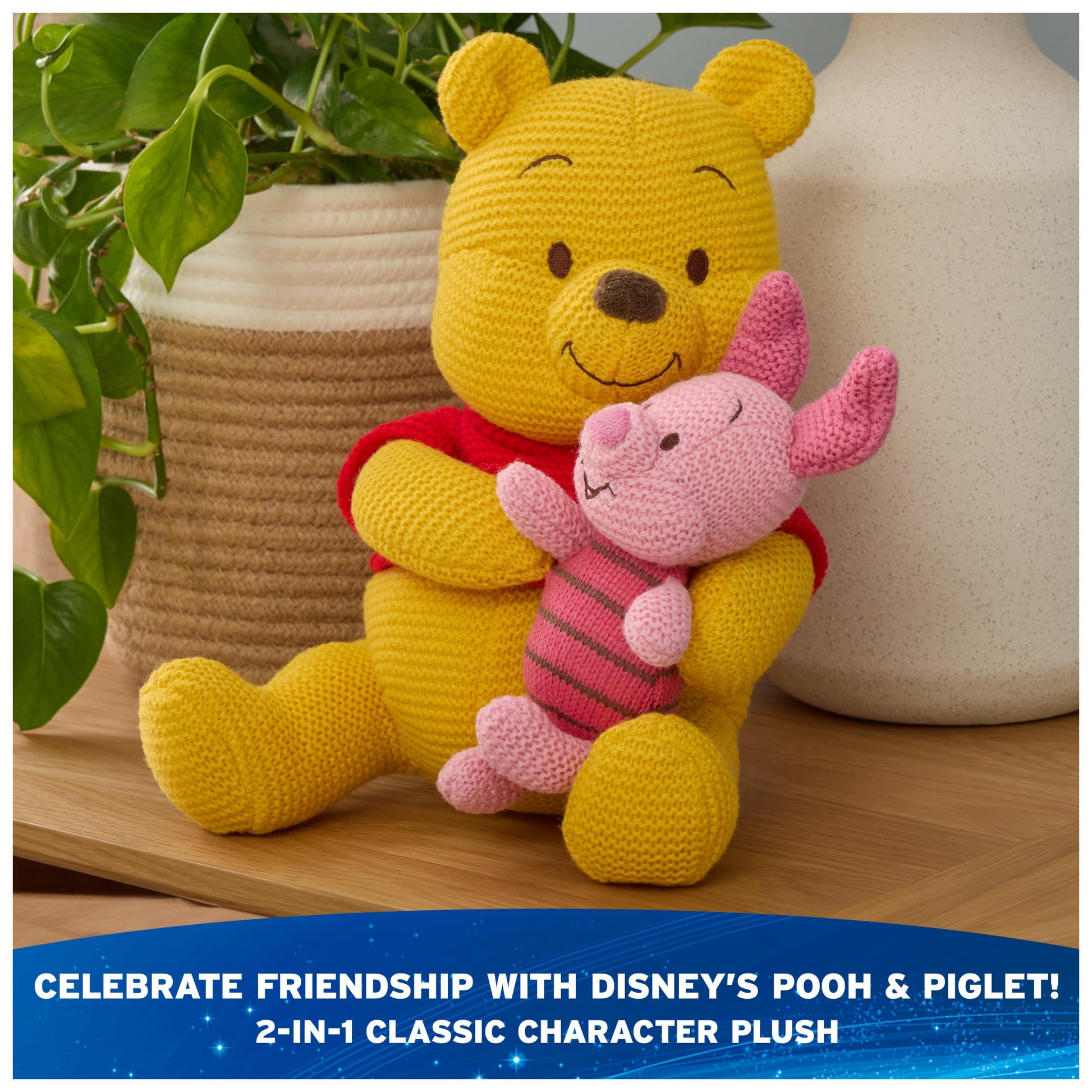 GUND Disney Winnie the Pooh and Piglet 10-Inch Knit Plush Toy for Ages 1+