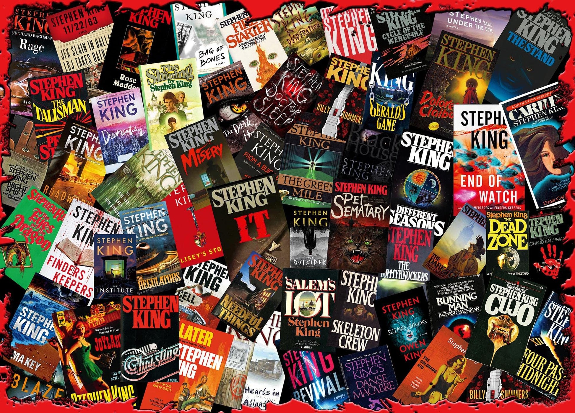Toynk King of Horror Collage Puzzle for Adults Inspired By Stephen King | Difficult 1000 Piece Jigsaw Puzzle Toy | Interactive Brain Teaser for Game
