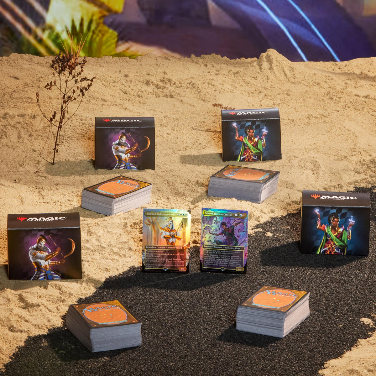 Magic: The Gathering Aetherdrift Commander Deck Bundle - 2 of Each Deck (2 Living Energy + 2 Eternal Might)