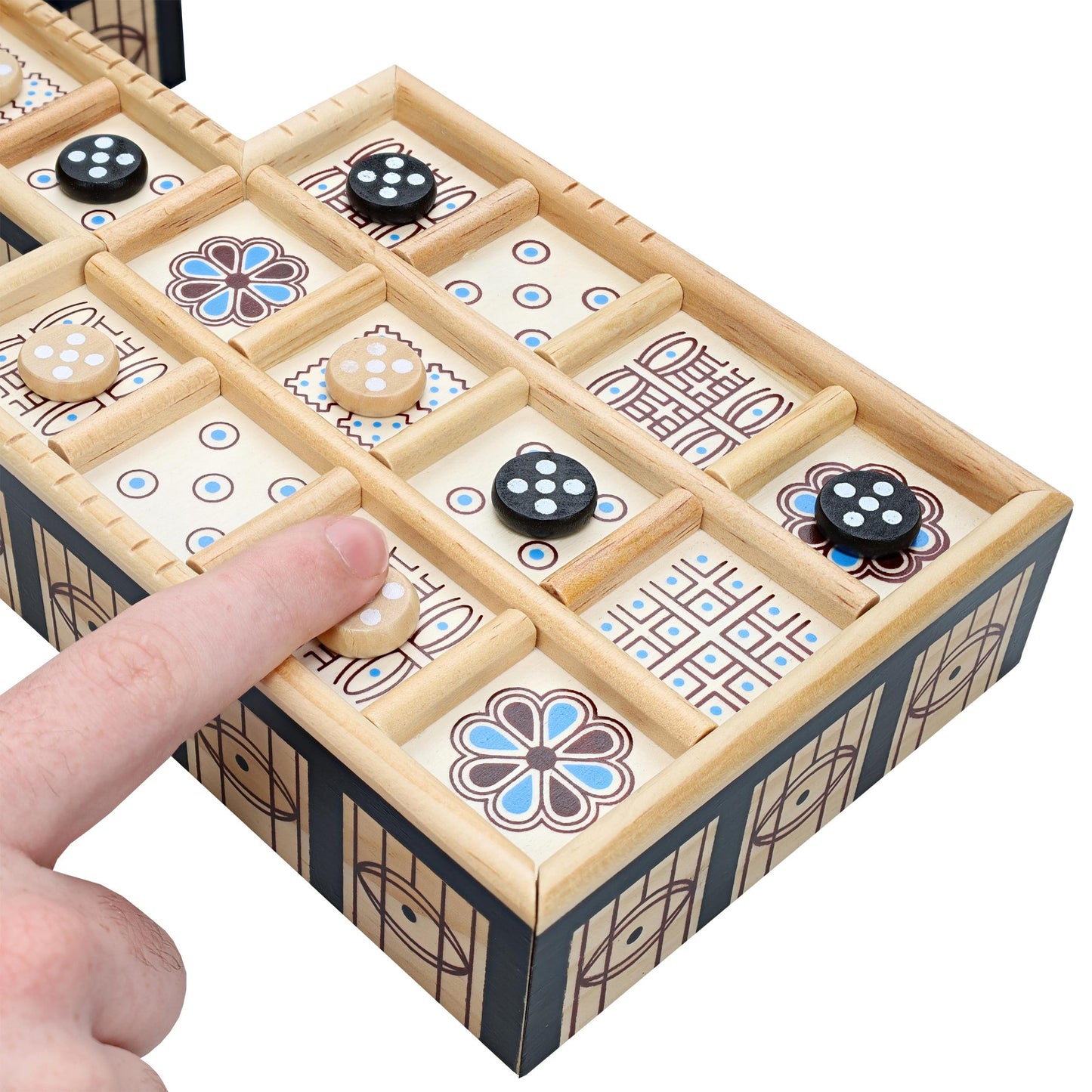 WE Games The Royal Game of UR - Wood Board with Storage Drawer | One of The Oldest Strategy Games in The World