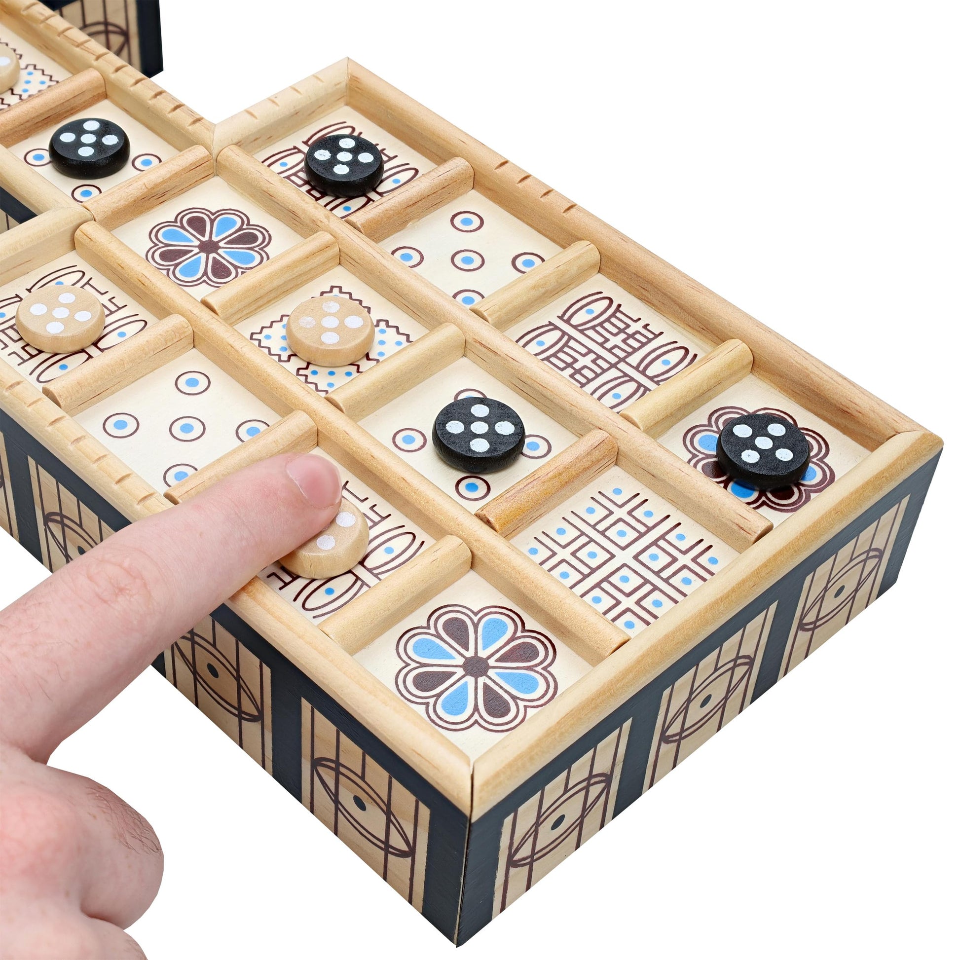 WE Games The Royal Game of UR - Wood Board with Storage Drawer | One of The Oldest Strategy Games in The World