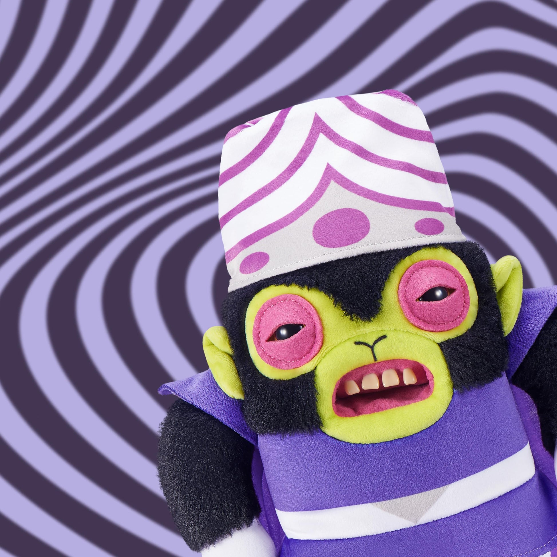 Fuggler Powerpuff Girls 9-Inch Plush Toy (Mojo JoJo) by ZURU - Funny Ugly Monster Stuffed Animal with Human-Like Teeth, Collectible Plush for Kids