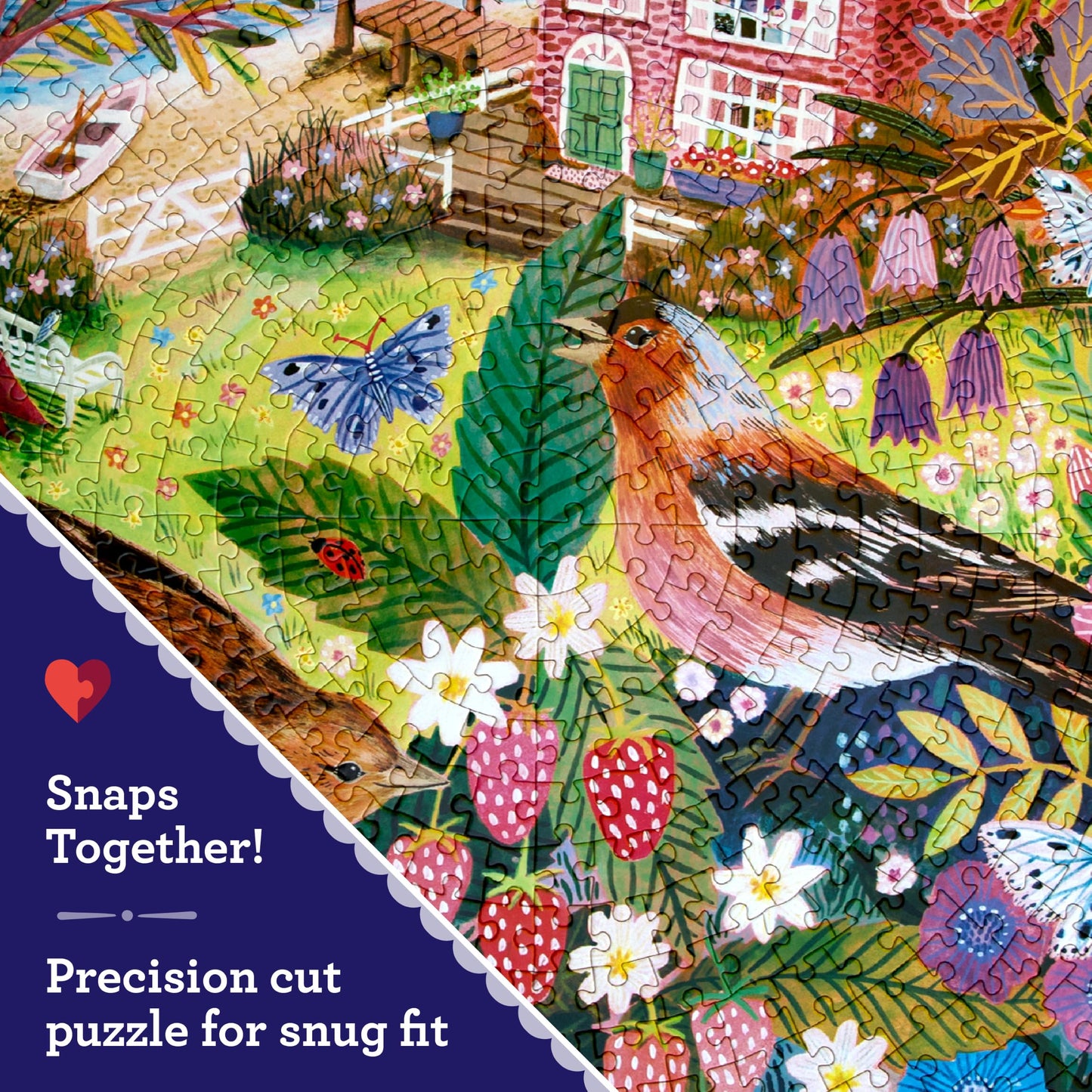eeBoo Birds By the Sea 500 Piece Round Jigsaw Puzzle, 23" Diameter