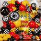 ALL-IN-1 Race Car Balloon Arch Kit & Garland with BONUS Trophy Foil Balloon - Red Black and Yellow Balloons for Race Car Birthday Party Supplies & Boy