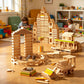Premium 300 Pcs Rainbow Wooden Building Planks Kit, Open-Ended Creative Building Blocks Set for Kids Ages 3-12,Colorful Pine STEM Construction Toys