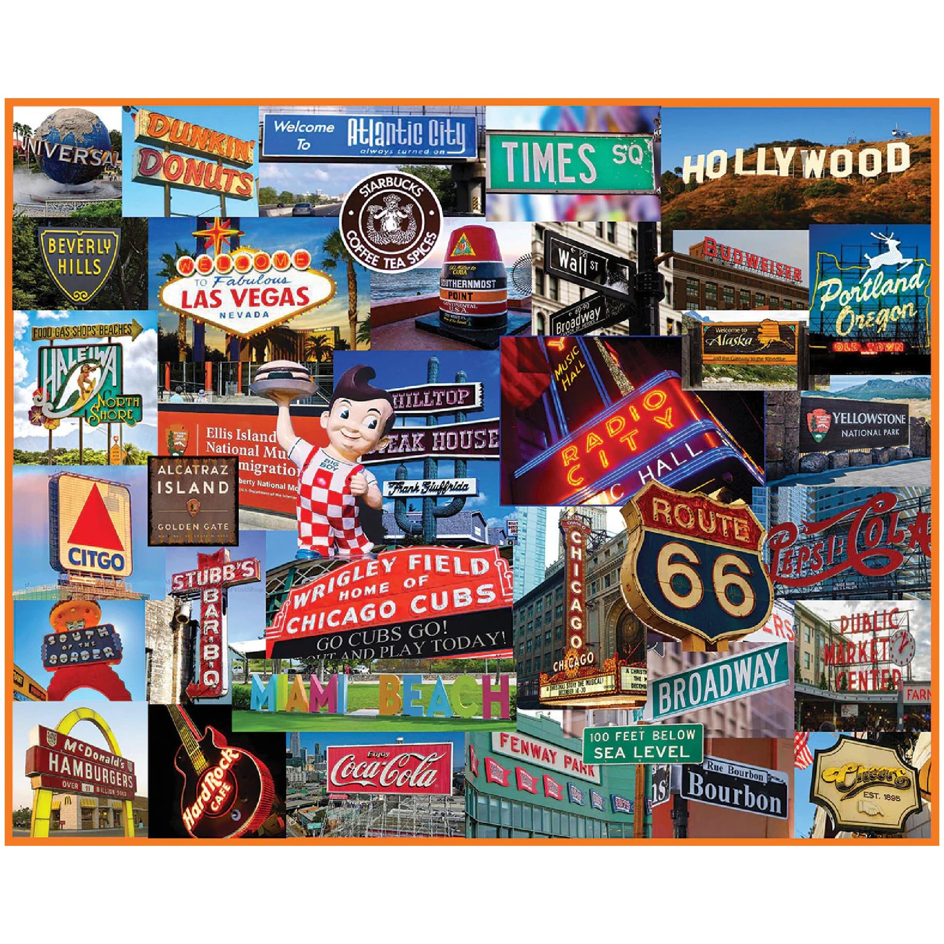 White Mountain 1000 Piece Jigsaw Puzzle, Signs Across America States