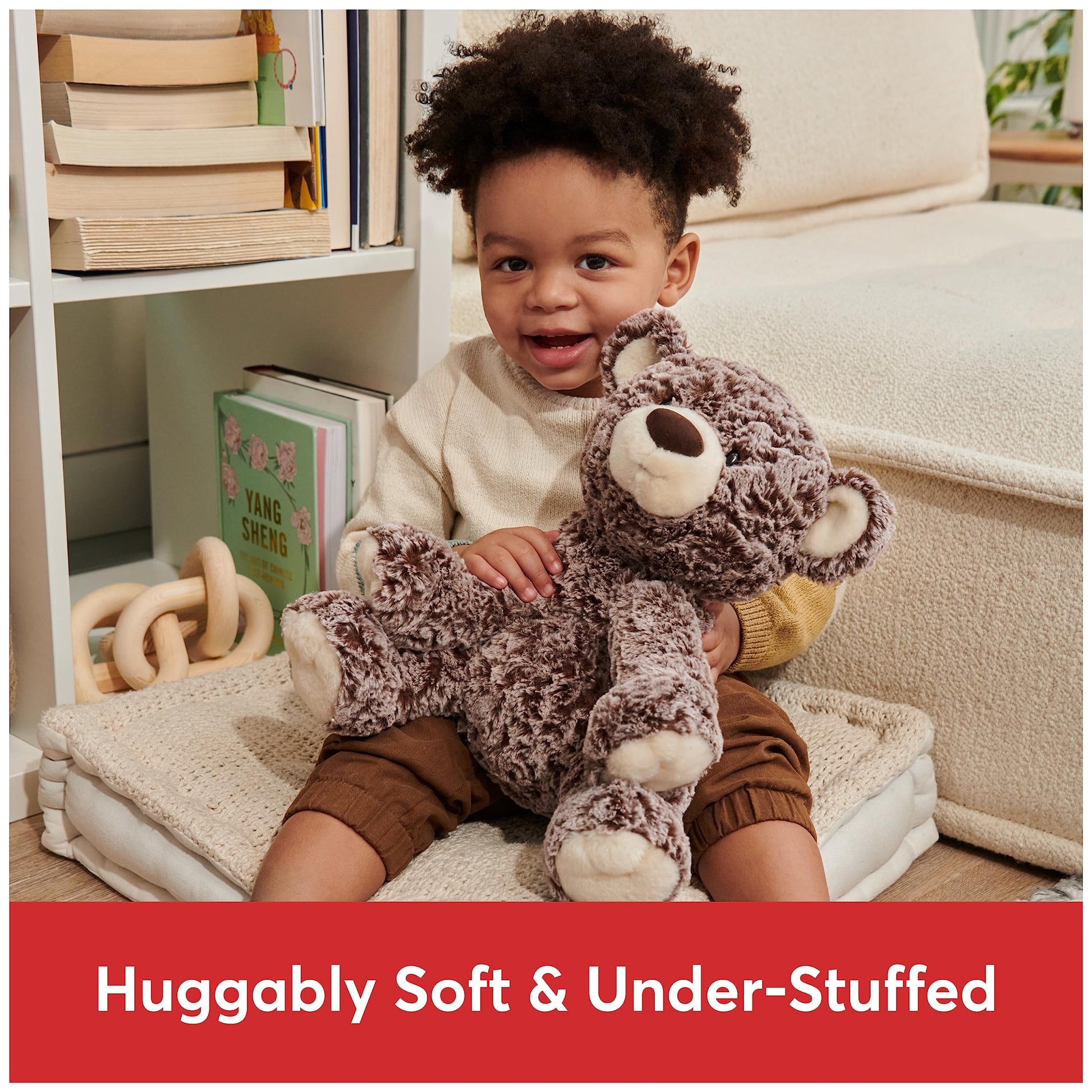 GUND Knuffle 12-Inch Two-Tone Brown Teddy Bear Plush Toy for Ages 0+