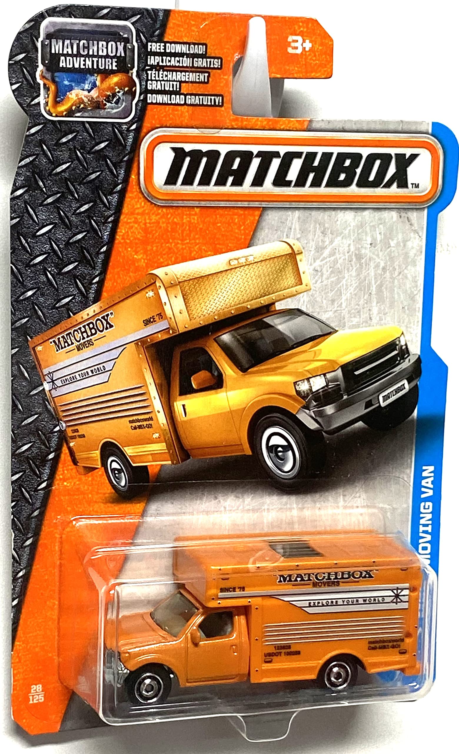 Matchbox 2017 MBX Adventure City Moving Van 28/125, Orange