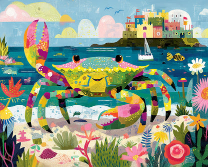 Springbok Seaside Colorful Crab 500 Piece Jigsaw Puzzle for Adults