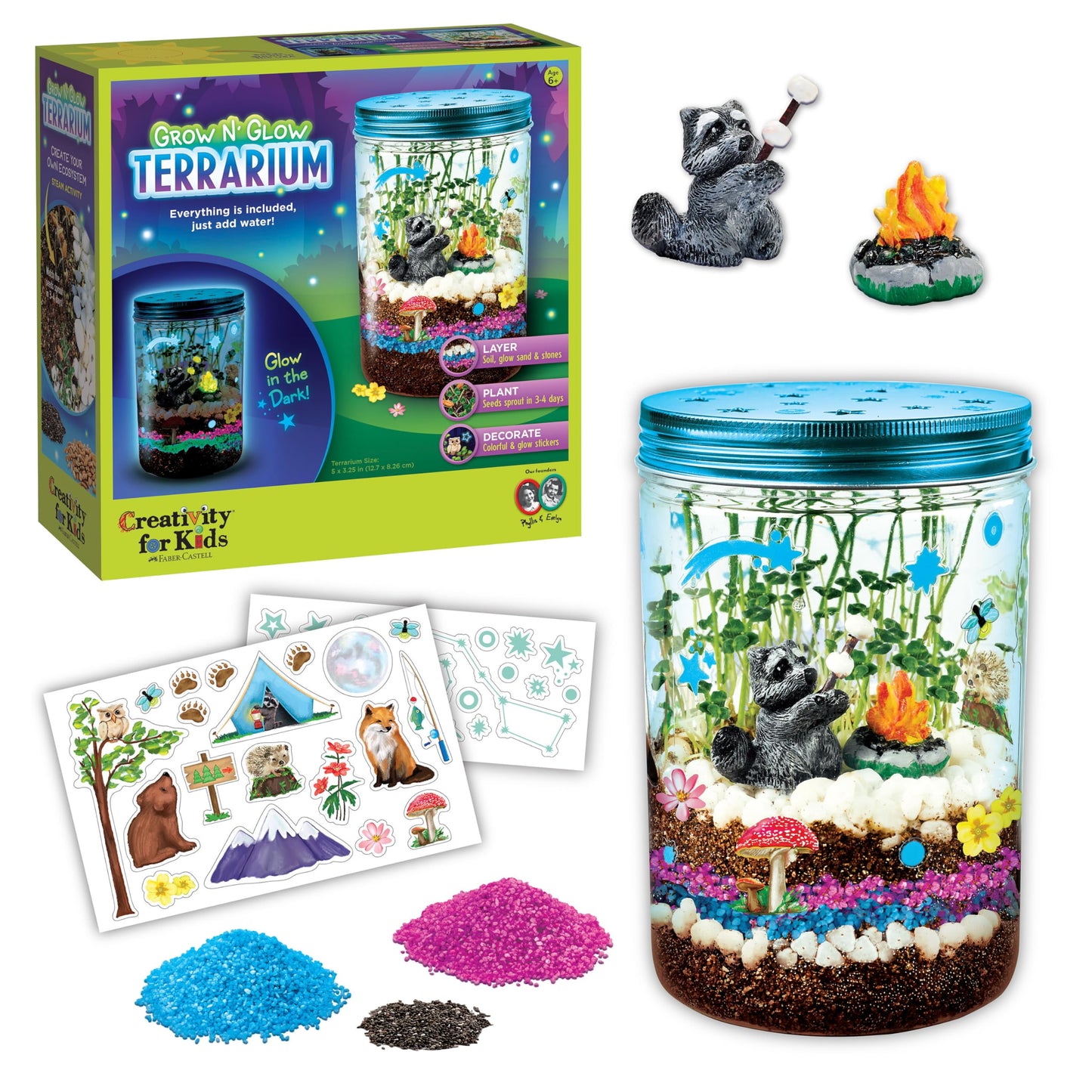 Creativity for Kids Grow 'N Glow Terrarium Kit - Educational Science Kits | Screen Free Summer Fun Activities | Gifts for Boys and Girls | Craft