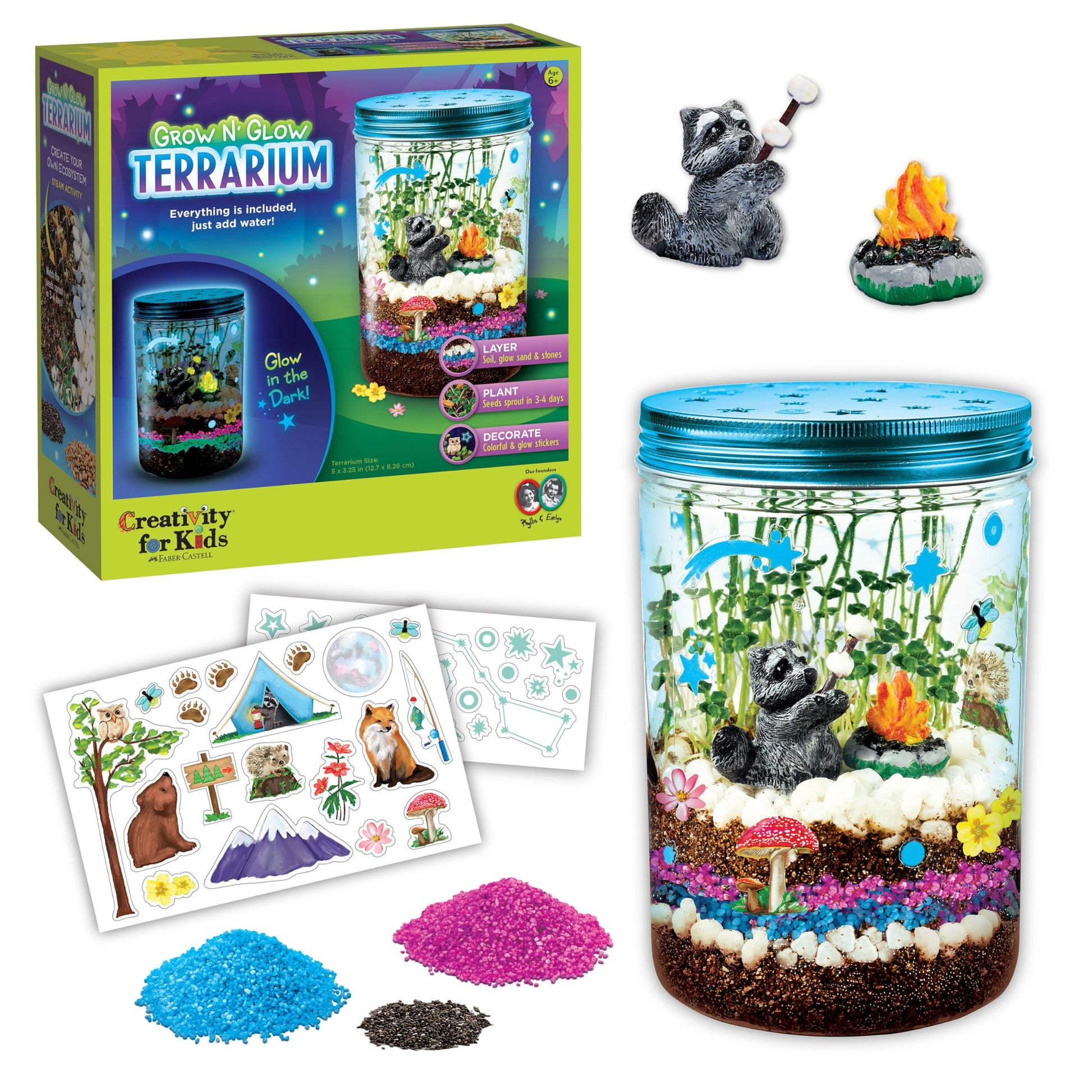 Creativity for Kids Grow 'N Glow Terrarium Kit - Educational Science Kits | Screen Free Summer Fun Activities | Gifts for Boys and Girls | Craft