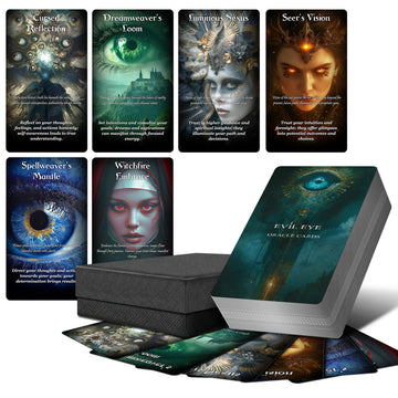 ZZBUY Evil Eye Oracle Cards, 60 Oracle Deck with Meanings on Them for Beginner Insight and Discovery, Haters Exposed, Eyewitness Exposed (Green)