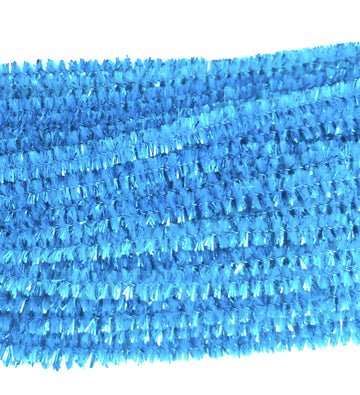 Carykon 100 PCS 12 Inch Iridescent Sparkly Tinsel Stems Pipe Cleaners (Light Blue)