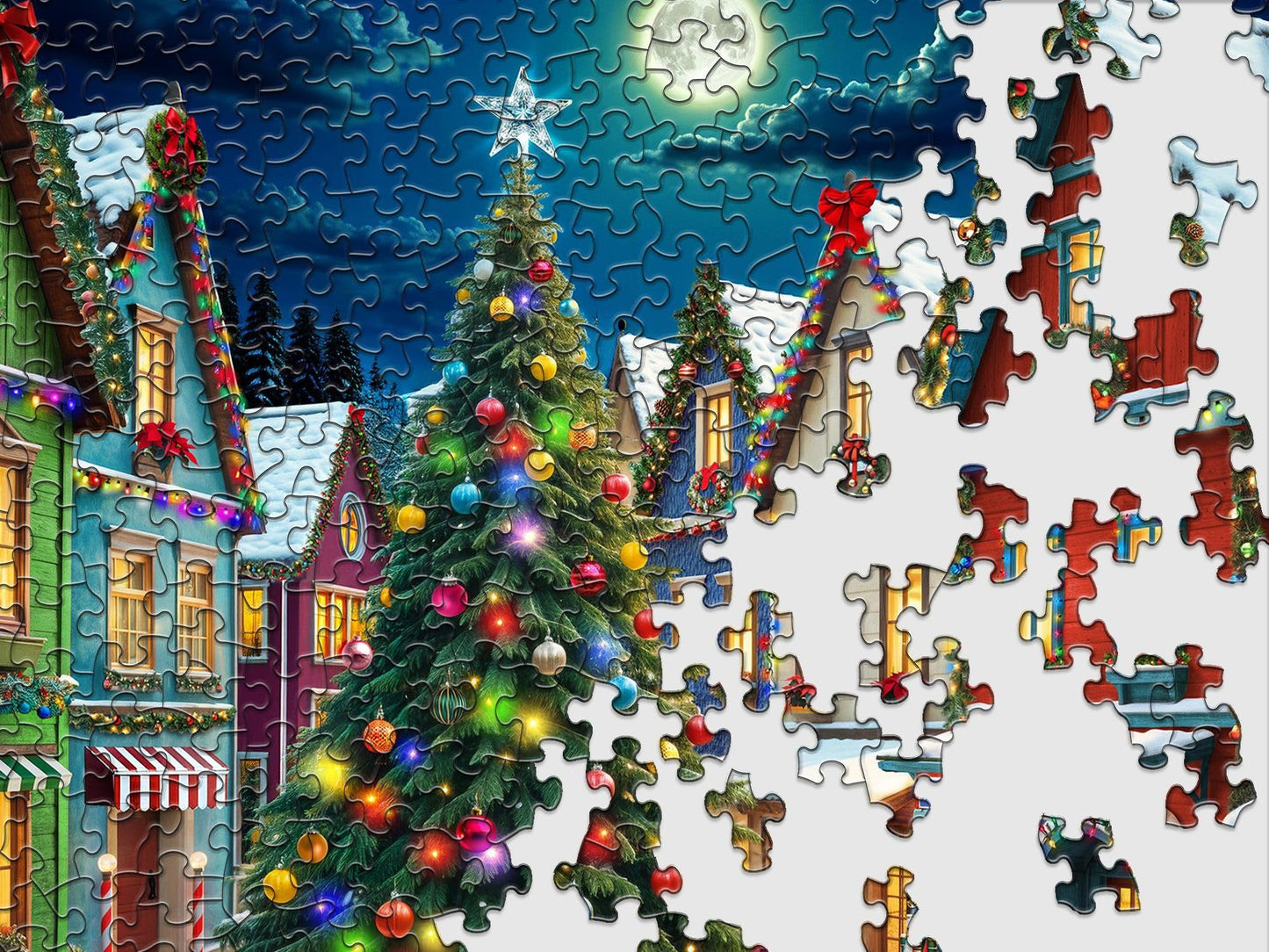 Springbok Merry Town Square 1000 Piece Christmas Jigsaw Puzzle for Adults