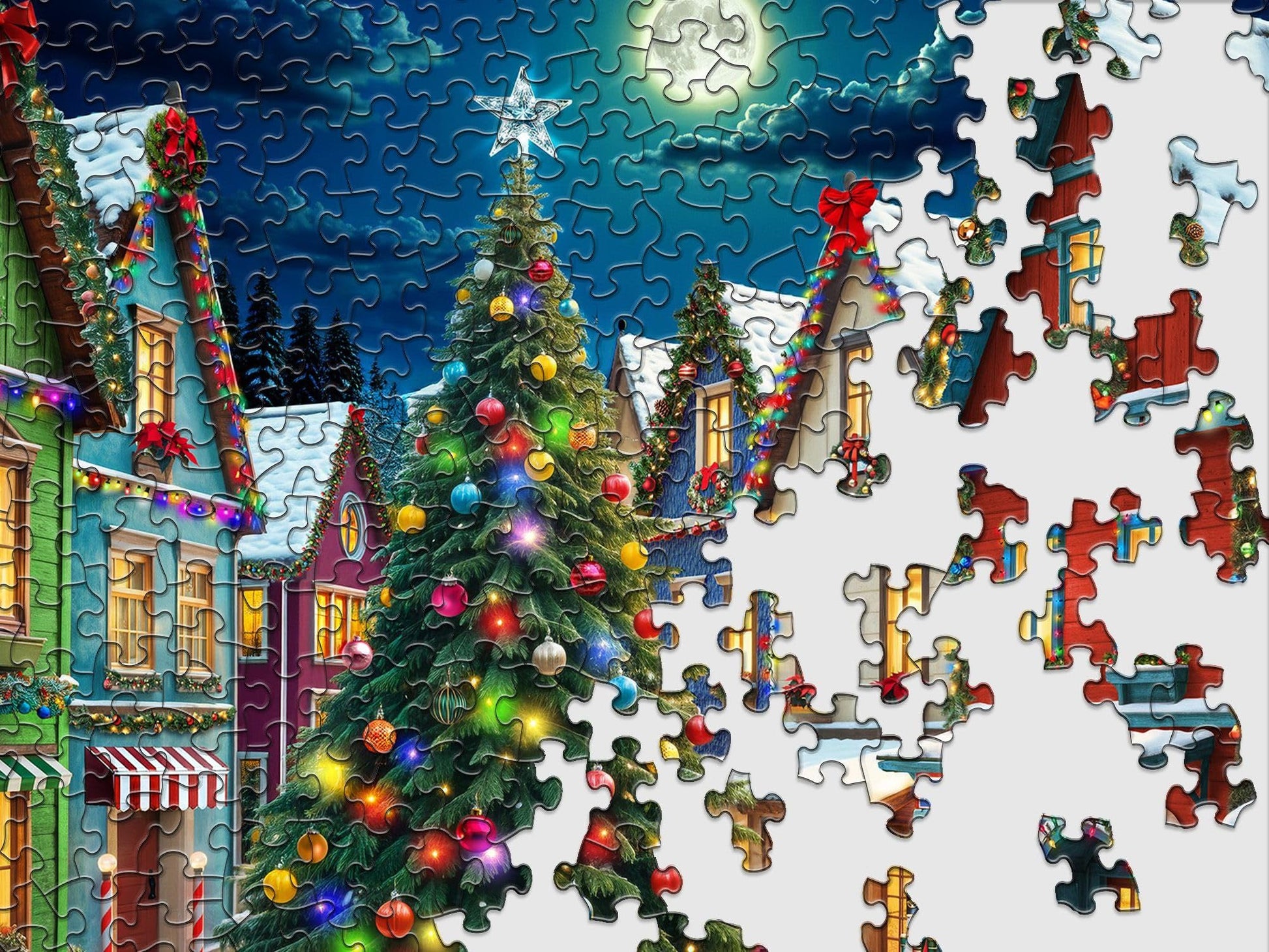 Springbok Merry Town Square 1000 Piece Christmas Jigsaw Puzzle for Adults