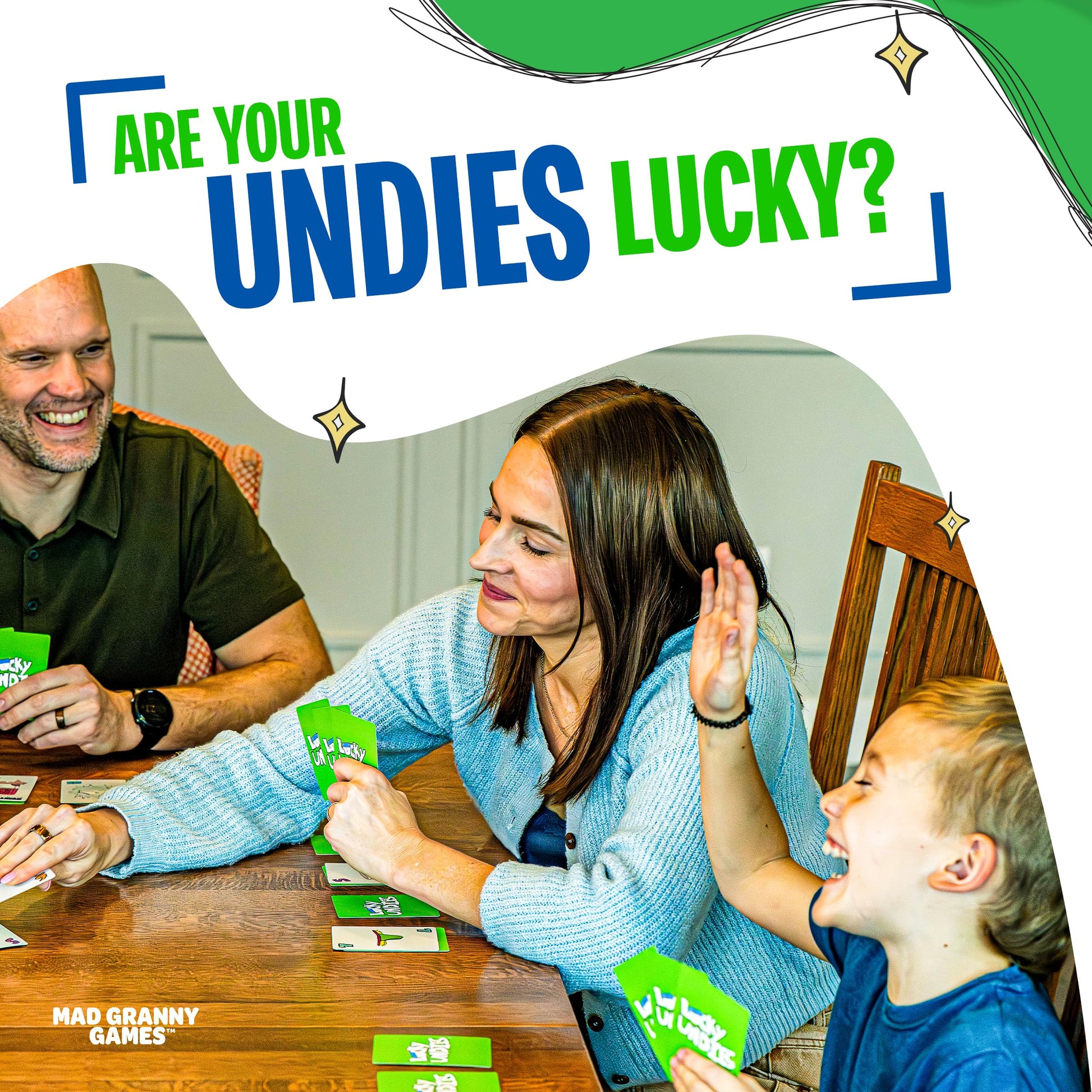 Lucky Undies Hilarious Family Card Game for Kids, Teens & Adults | Fast-Paced Party Game for 2-5 Players, Ages 8+ | Quick 10-15 Minute Game Night by