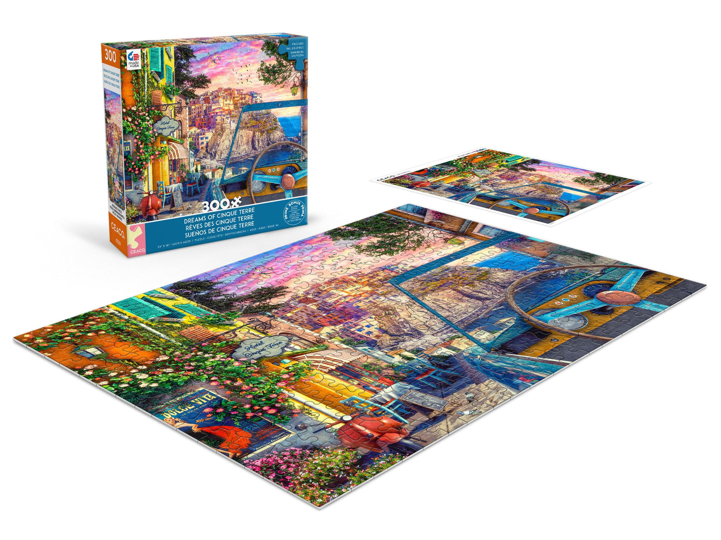 Ceaco - Dreams of Cinque Terre - 300 Large Piece Jigsaw Puzzle for Adults