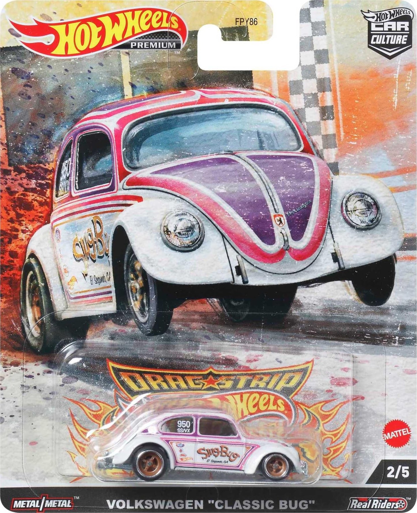 Hot Wheels Car Culture Circuit Legend Premium Toy Car, Die-Cast 1:64 Scale VW Classic Bug, Collectable Volkswagen Beetle for Play or Display