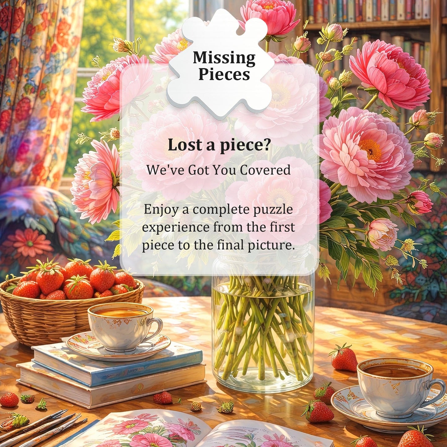 Teemosreal 1000 Piece Puzzle for Adults, Floral Morning Jigsaw Art